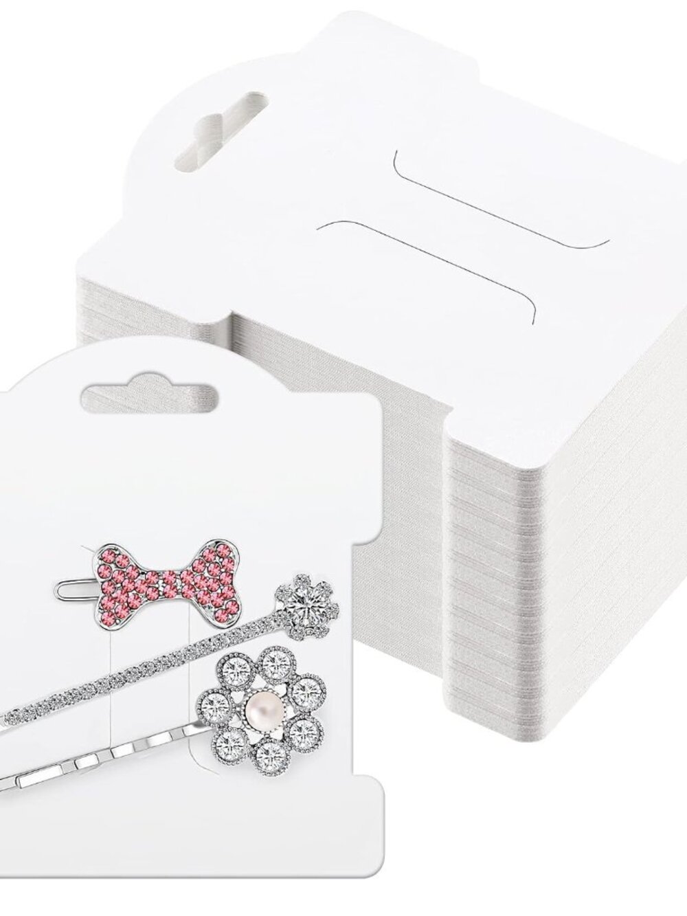 100 Pcs Hair Clip Display Cards Headband Display Card Hair Bow Holder Card